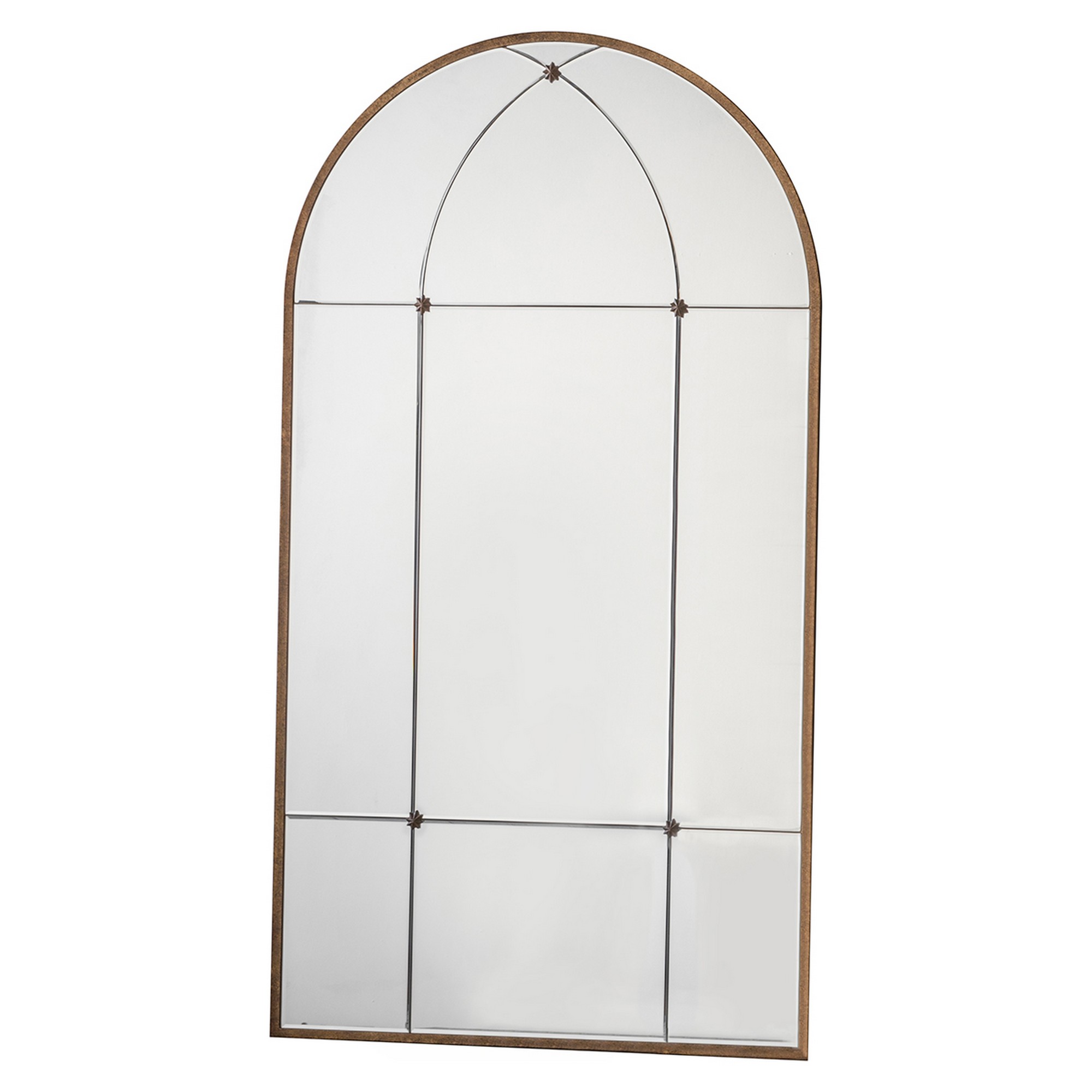 Luxe Tapi Alessia Arch Grid Mirror In Antique Gold